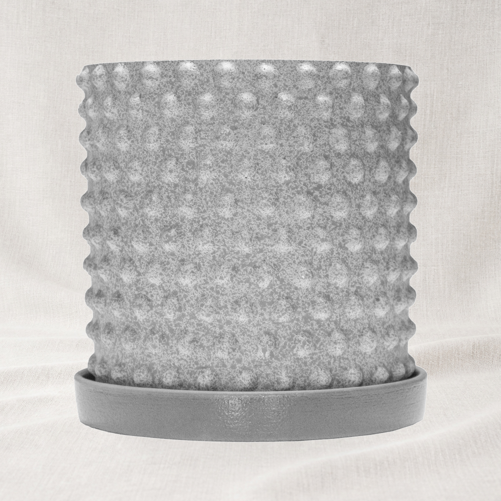 Ghiveci ceramic cu farfurioara Drangee Grey