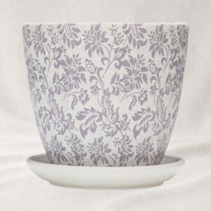 Ghiveci ceramic cu farfurioara Gobelin White Crocus
