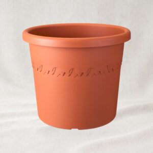 Ghiveci de exterior Algarve Cilindro 40cm cu roti, culoare terra