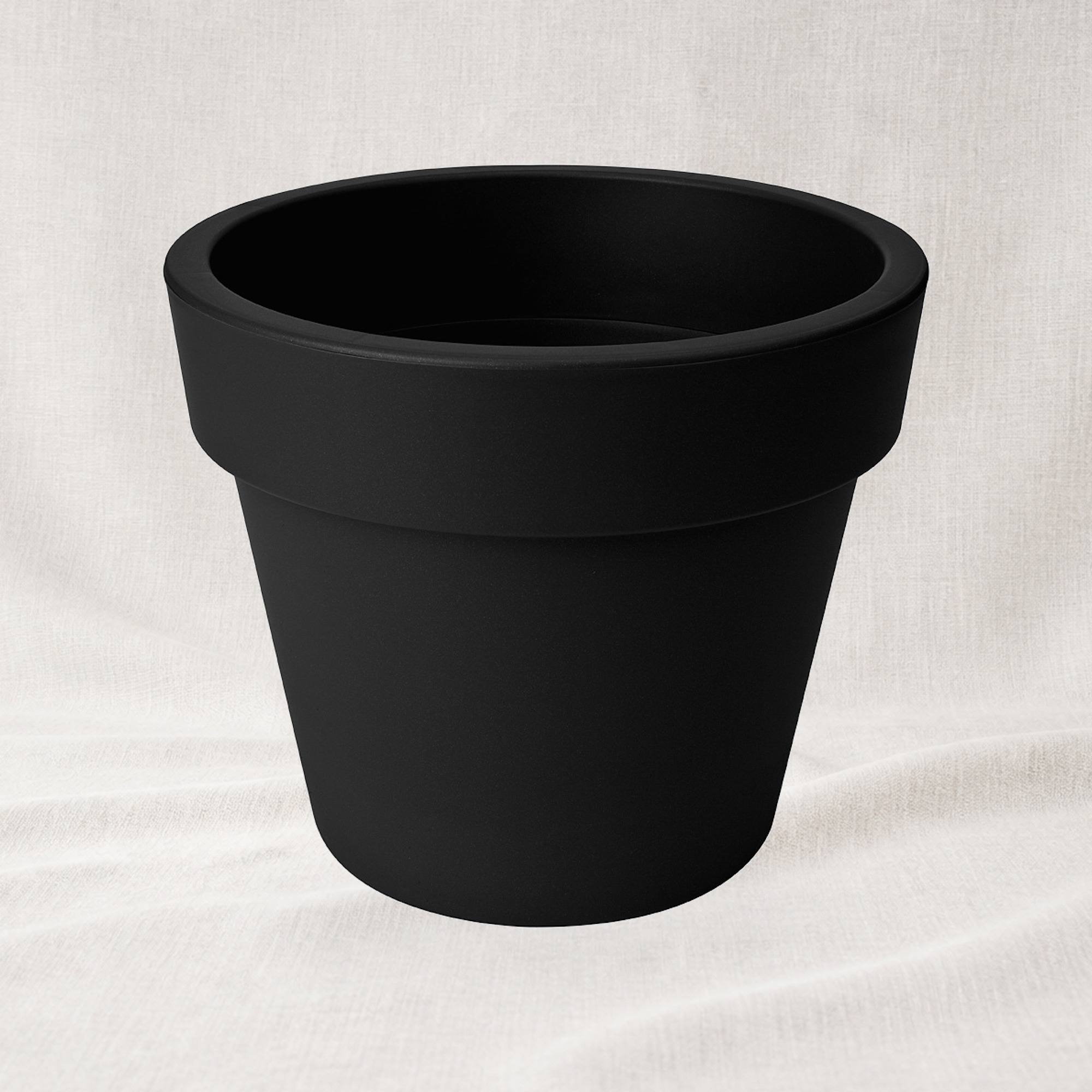 green basics top planter 23cm living black