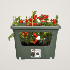 Ghiveci special pentru creșterea legumelor pe balcon sau terasa Green Basics Stack & Grow Large, din plastic reciclat, culoarea leaf green