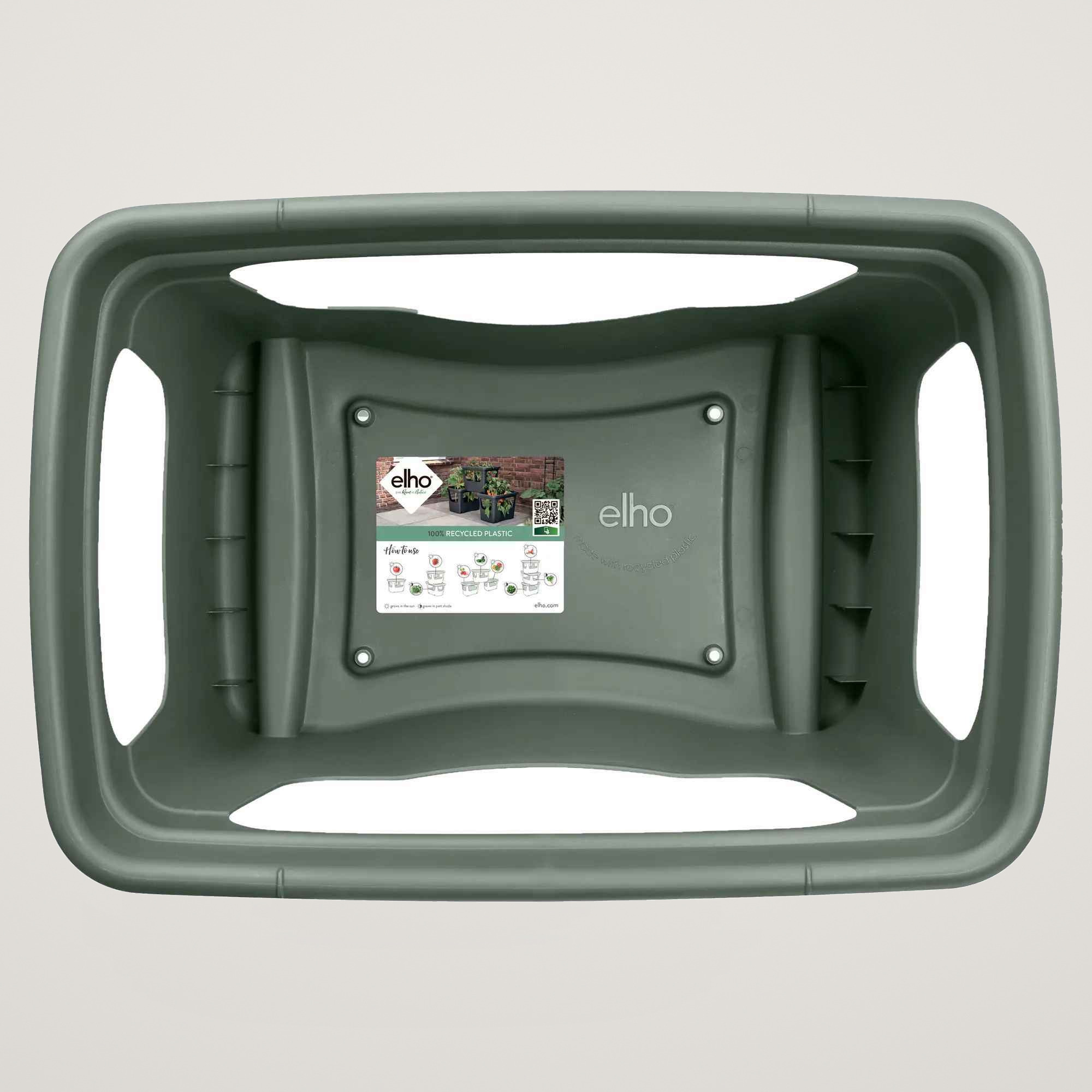 Ghiveci special pentru creșterea legumelor pe balcon sau terasa Green Basics Stack & Grow Large, din plastic reciclat, culoarea leaf green - imagine 4