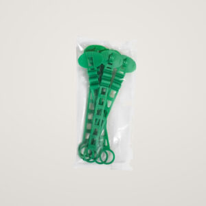 Set 6 Coliere de palisare, M (175mm) diametru min/max de prindere 15/35mm, culoare verde