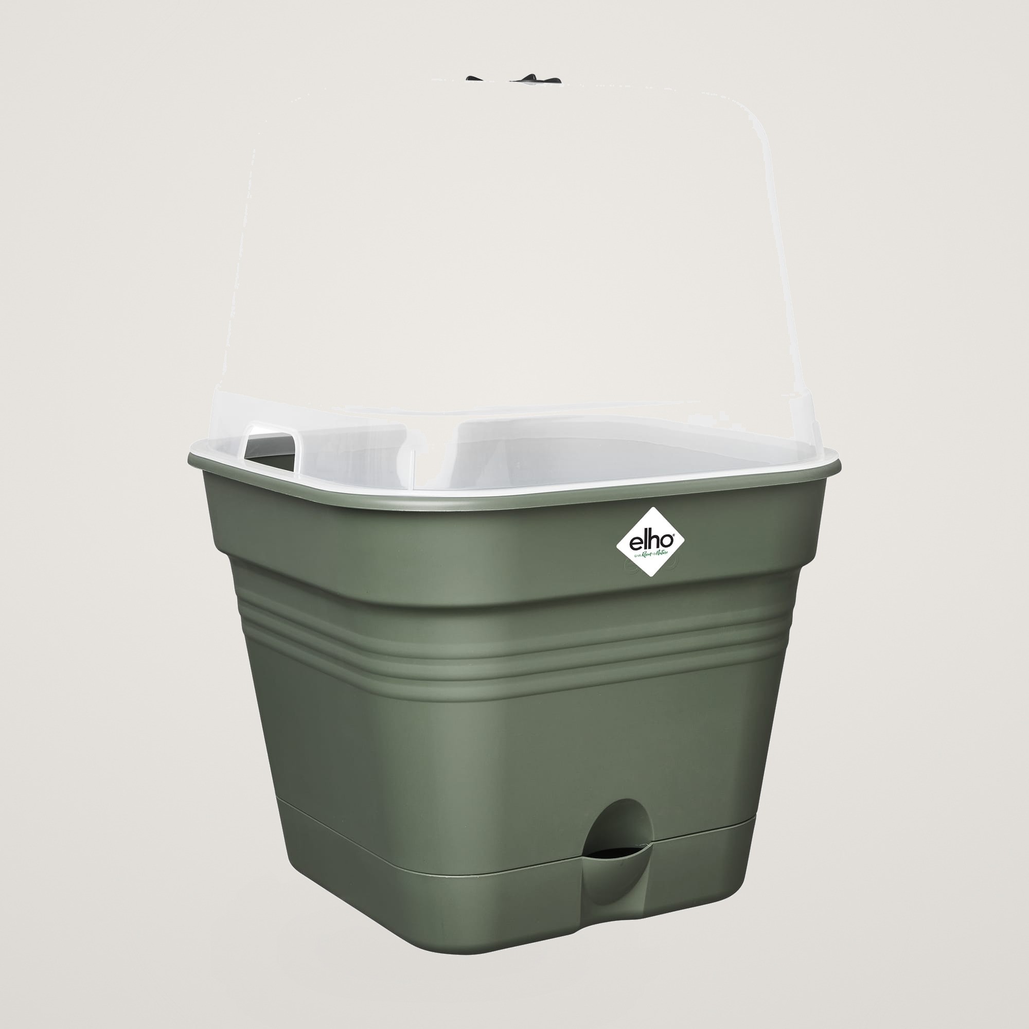 green basics growpot square allin1 15cm, culoare leaf green