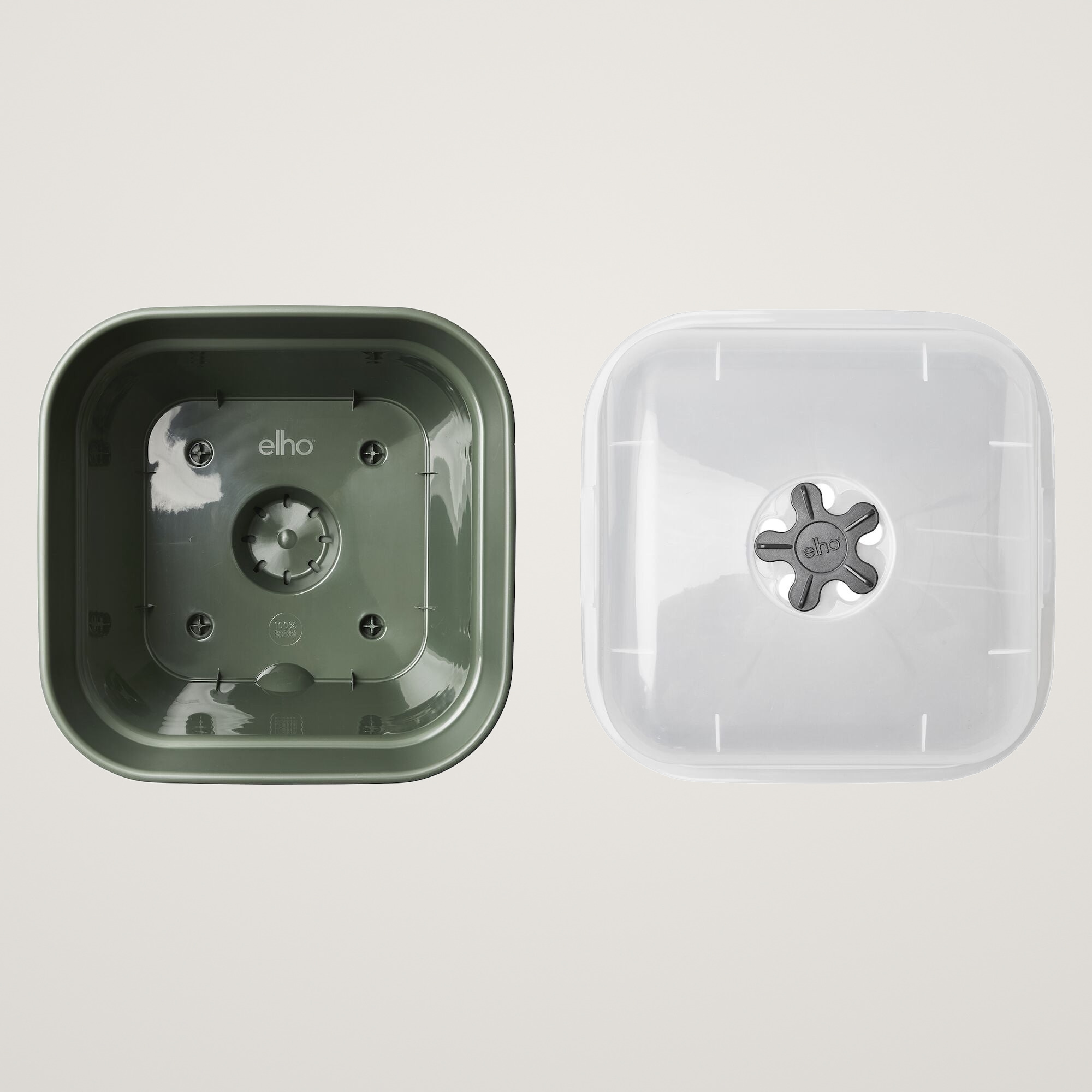 green basics growpot square allin1 15cm, culoare leaf green - imagine 3