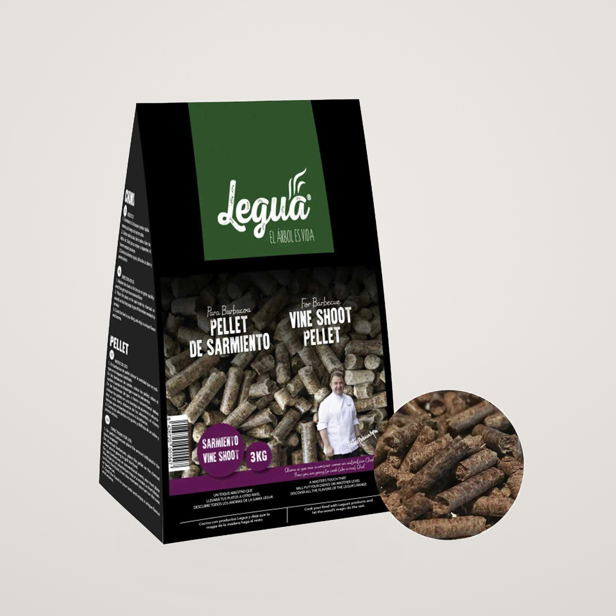 Peleti din lemn de vita de vie pentru gratar si afumatoare Legua, pentru carne rosie si miel 3 kg - imagine 5