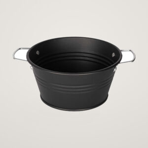 Bol cu manere din metal Marys Garden Supplies 18 cm, culoarea negru