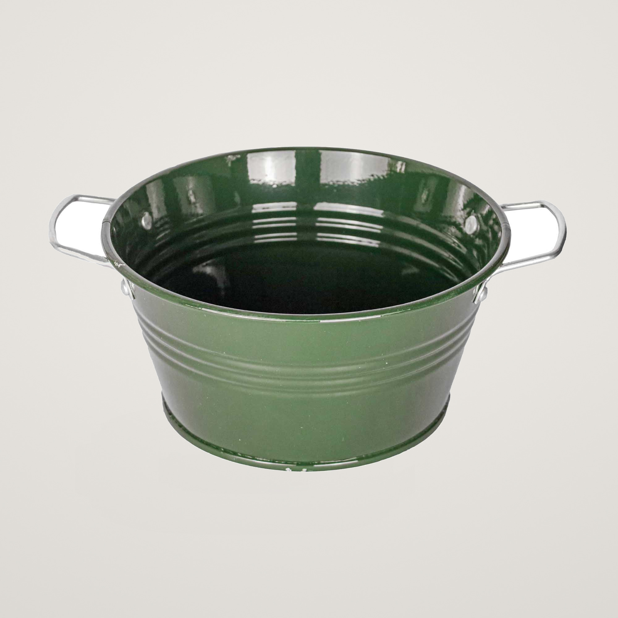 Bol cu manere din metal Mary's Garden Supplies 21 cm, culoarea verde
