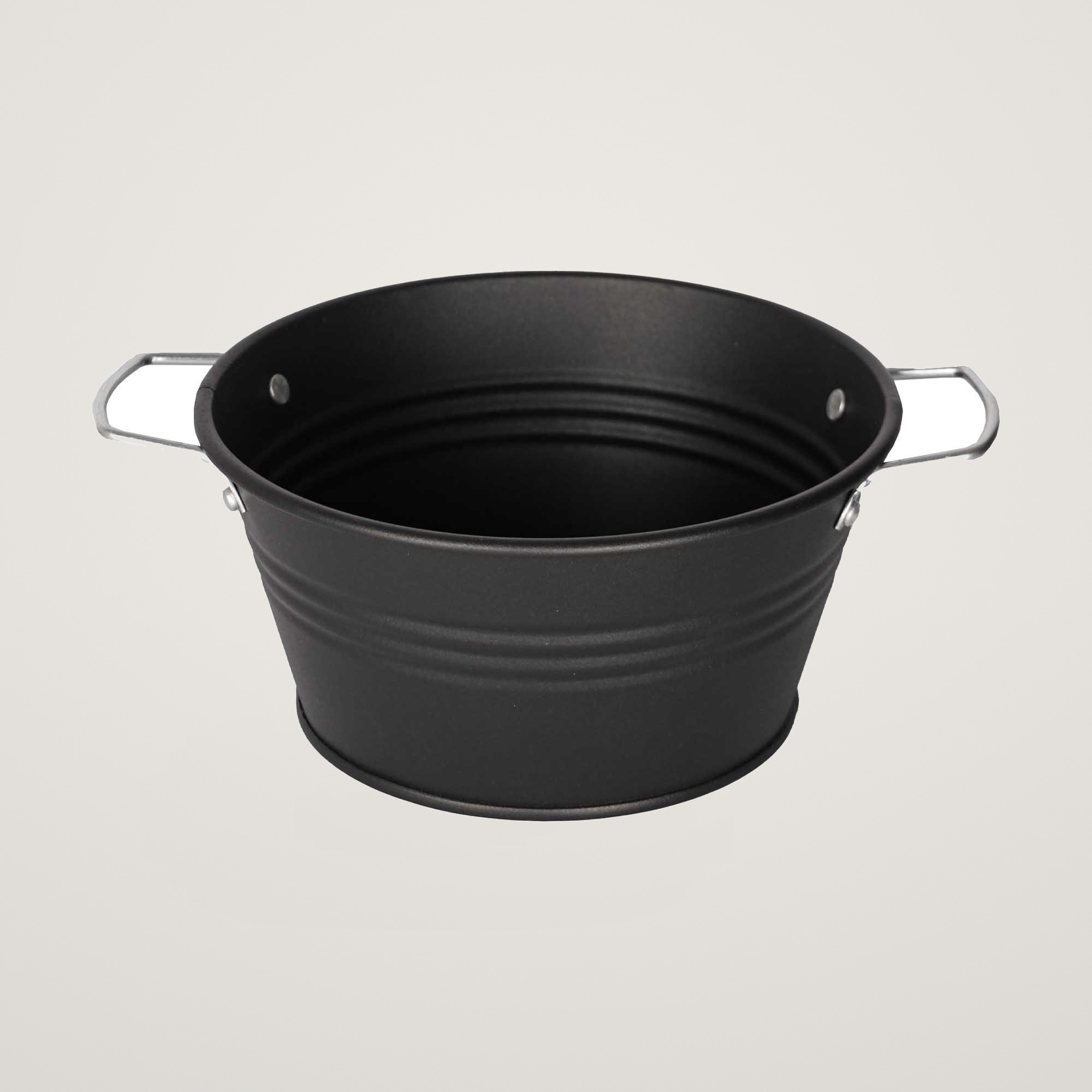 Bol cu manere din metal Mary's Garden Supplies 26 cm, culoarea negru