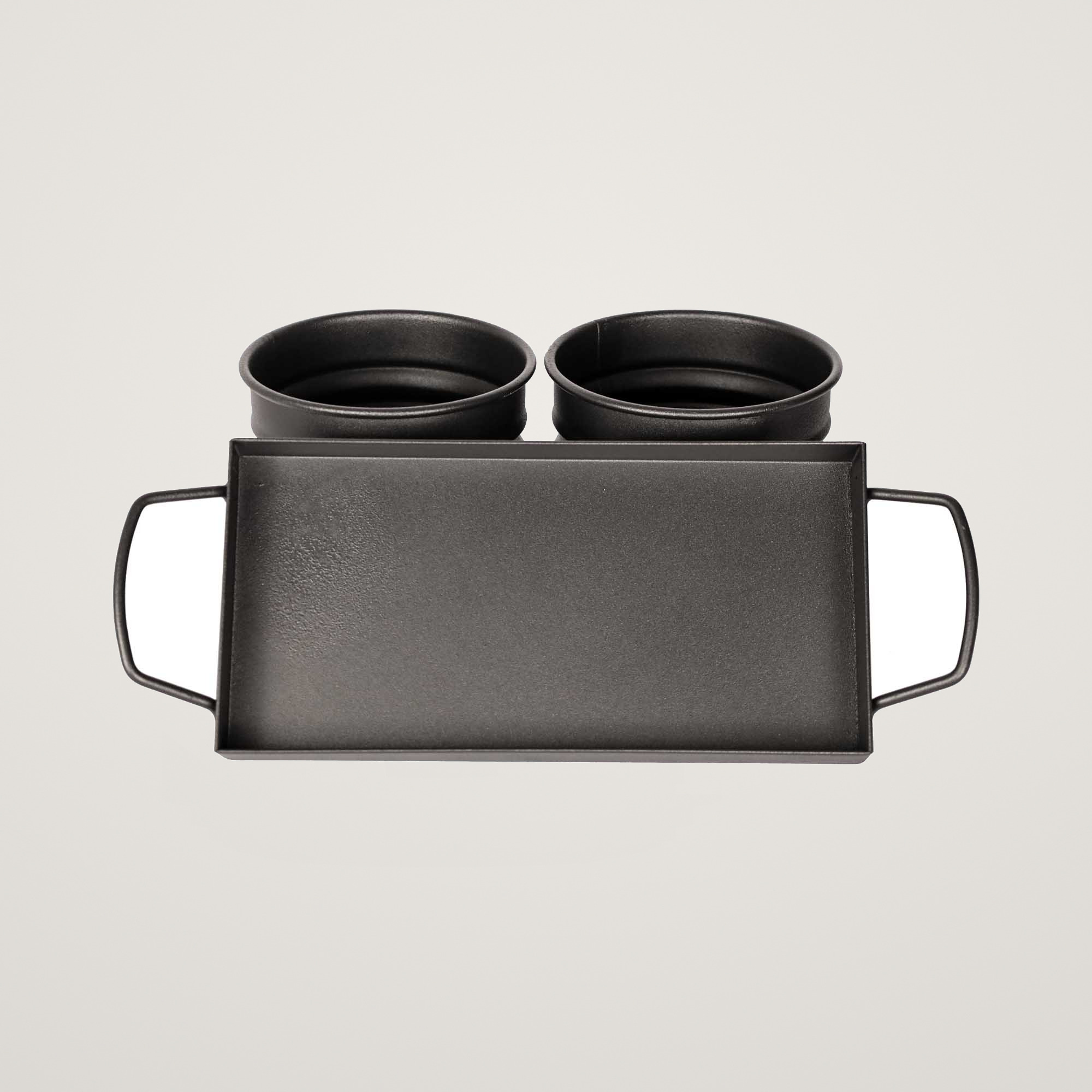 Tavita din metal cu 2 minighivecele Mary's Garden Supplies 30 cm, culoarea negru - imagine 3