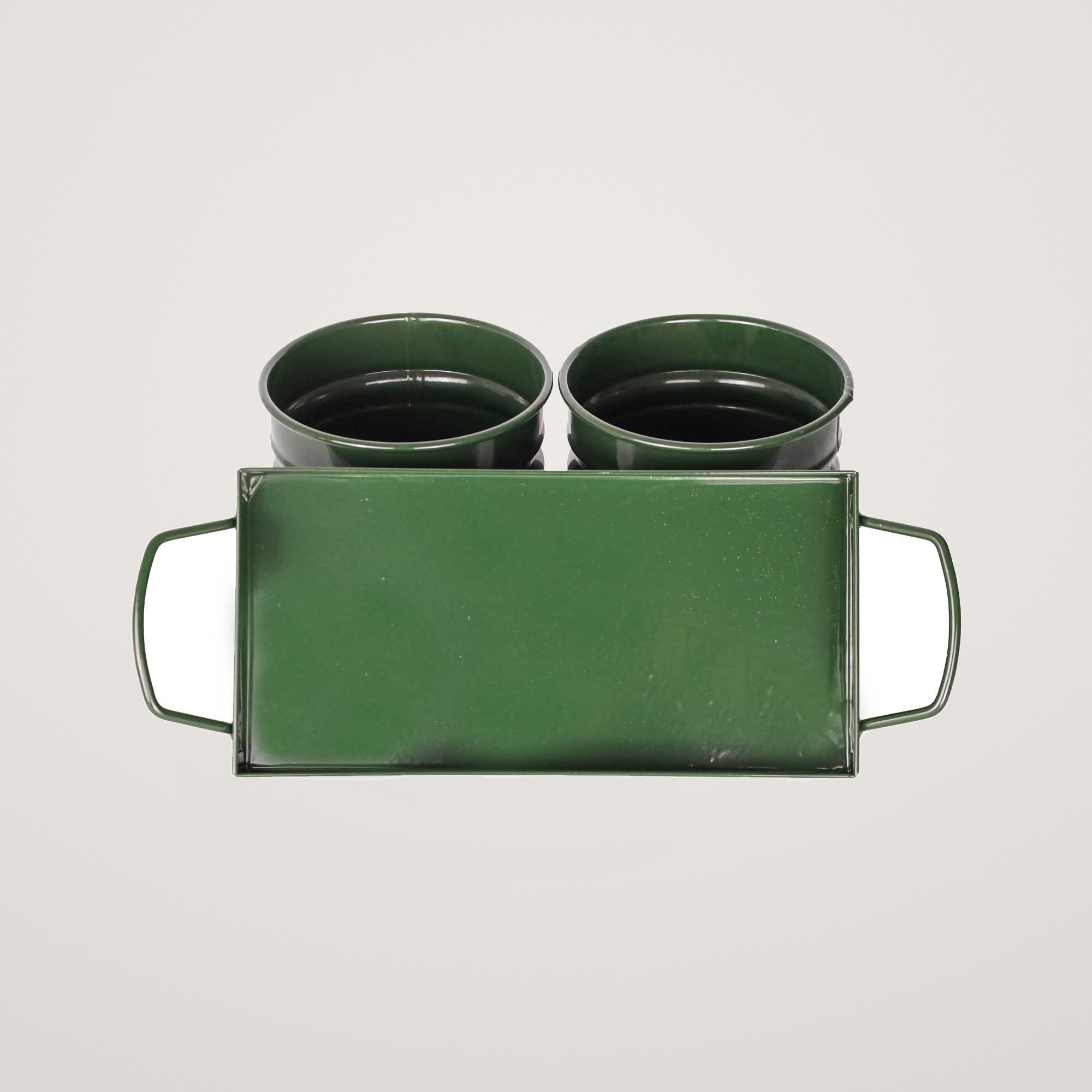 Tavita din metal cu 2 minighivecele Mary's Garden Supplies 30 cm, culoarea verde - imagine 3