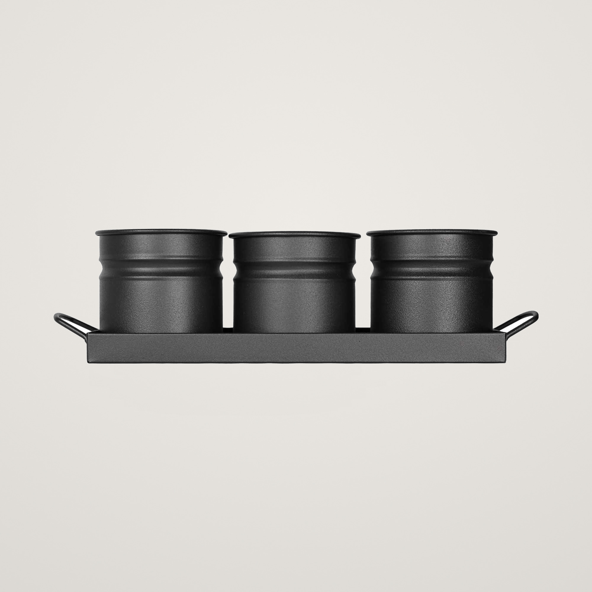 Tavita din metal cu 3 minighivecele Mary's Garden Supplies 40 cm, culoarea negru
