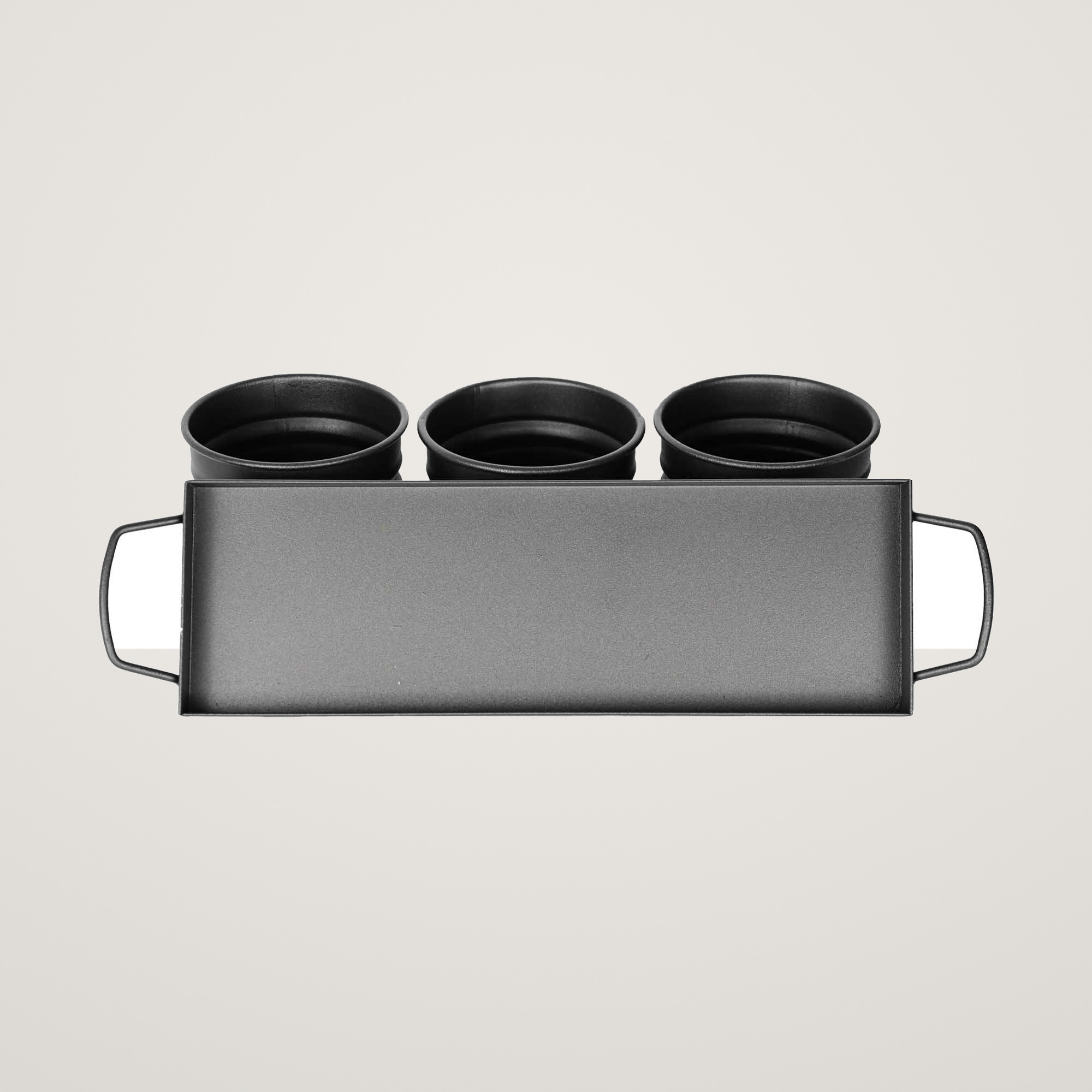 Tavita din metal cu 3 minighivecele Mary's Garden Supplies 40 cm, culoarea negru - imagine 3