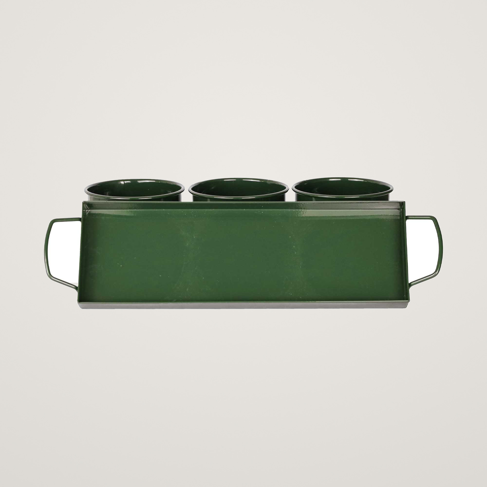 Tavita din metal cu 3 minighivecele Mary's Garden Supplies 40 cm, culoarea verde - imagine 3