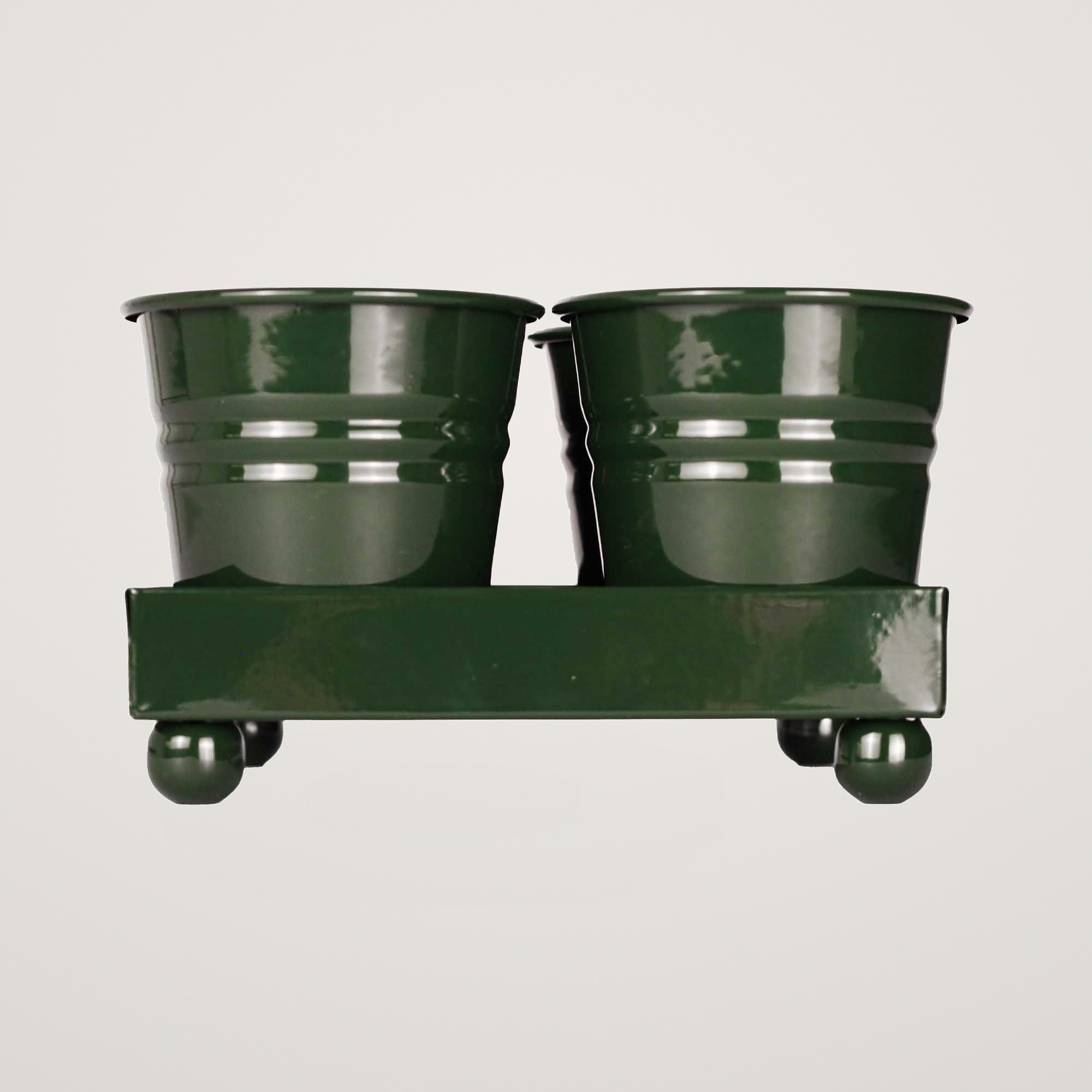 Tavita din metal cu 4 minighivecele Mary's Garden Supplies, culoarea verde - imagine 3
