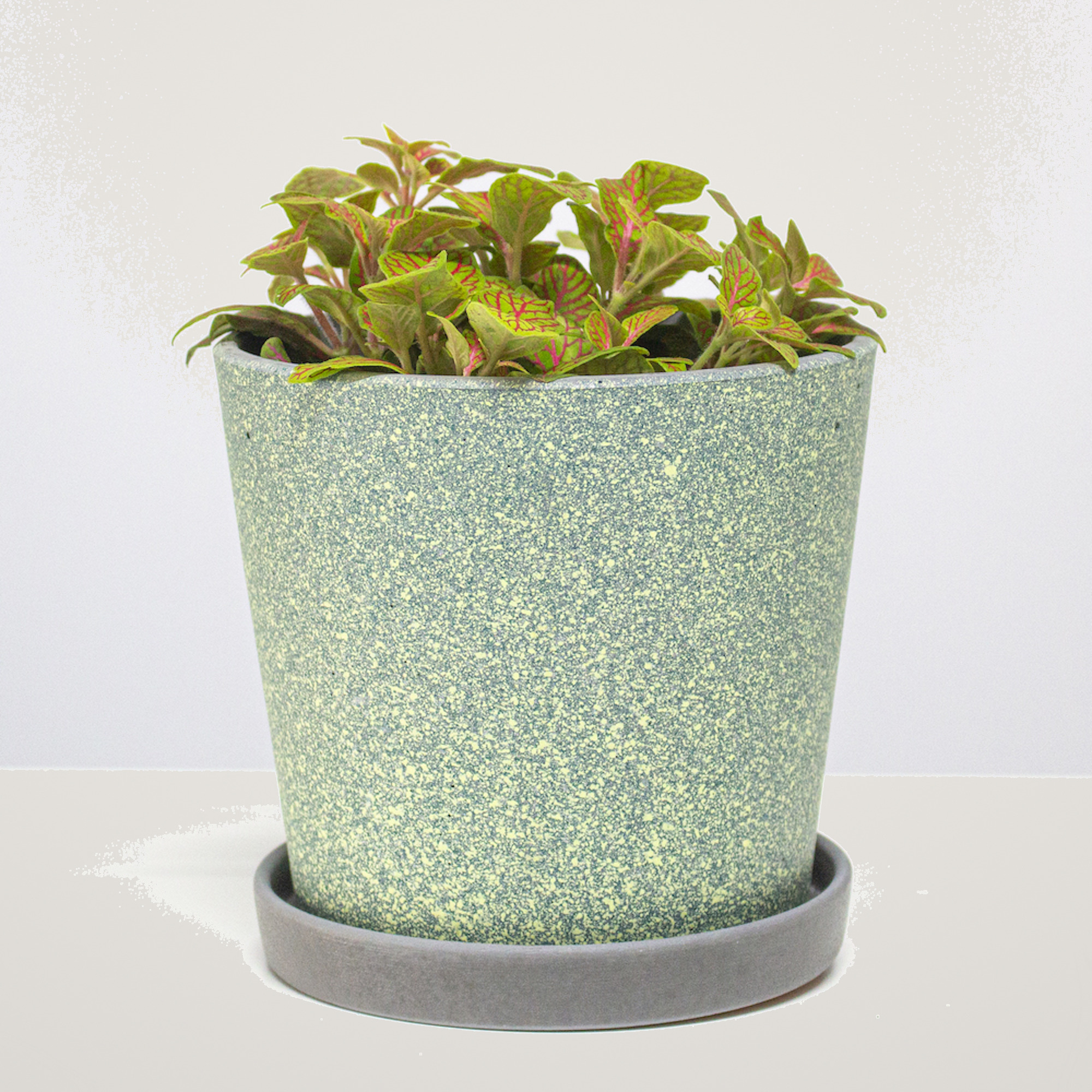 Ghiveci ceramic cu farfurioara Grillage Emerald Cone - imagine 4