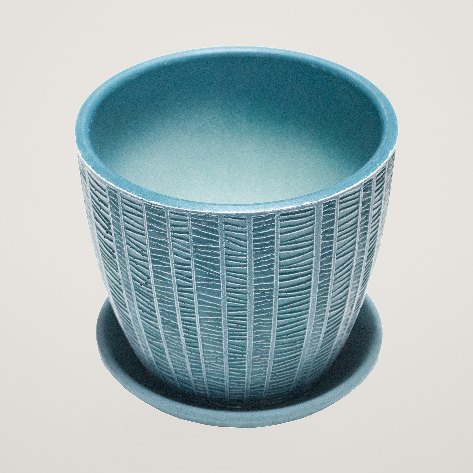 Ghiveci ceramic cu farfurie Metro Sea Wave - imagine 2