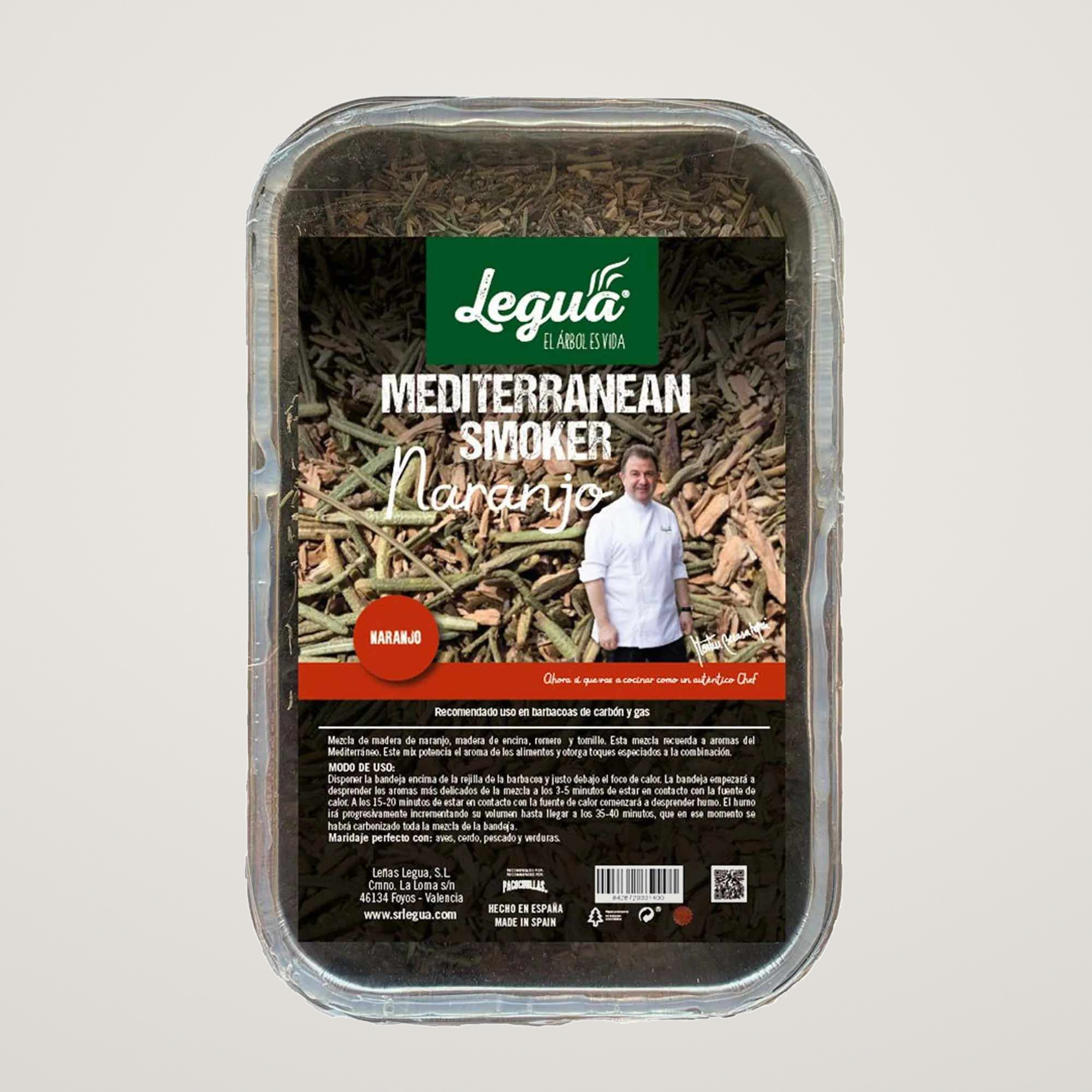 Afumatoare pentru gratar Naranja Legua, din lemn de portocal, in tavita de aluminiu de 500 ml, pentru afumarea preparatelor din carne de pasare, porc, peste si legume - imagine 5