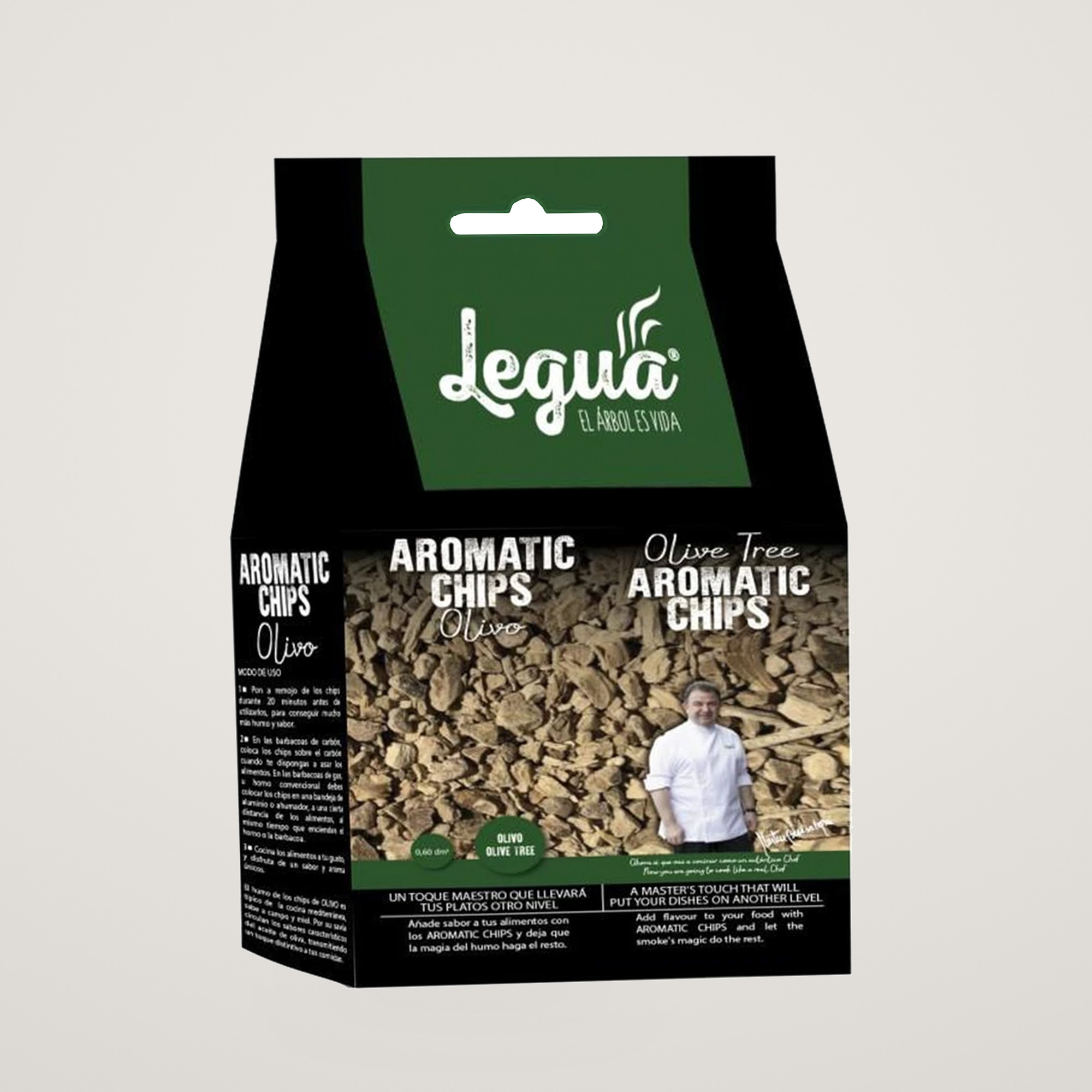 Chipsuri pentru afumare din lemn uscat de Maslin Legua, la punga de 600 gr, pentru aromatizarea carnurilor rosii