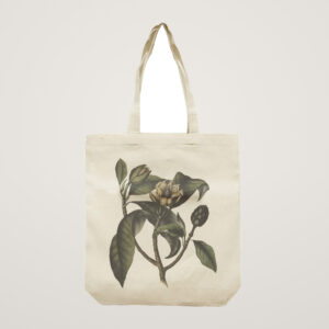 Sacosa de panza cu imprimeu botanic 38 x 42 cm - magnolia