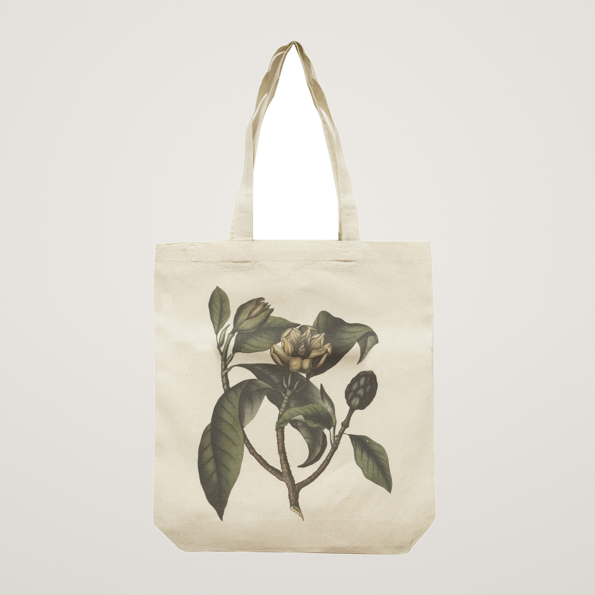 Sacosa de panza cu imprimeu botanic 38 x 42 cm - magnolia