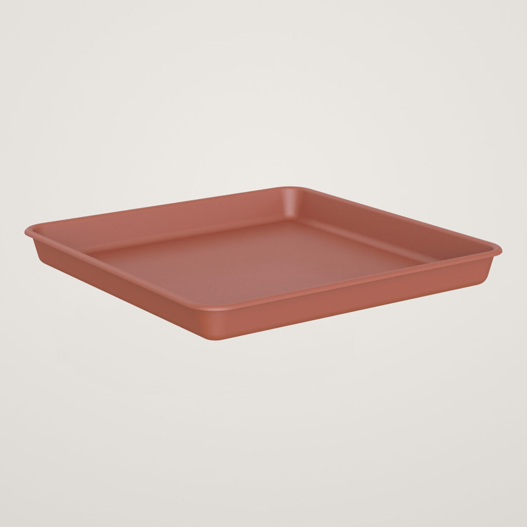 Farfurie patrata Venezia 40cm, culoarea terra