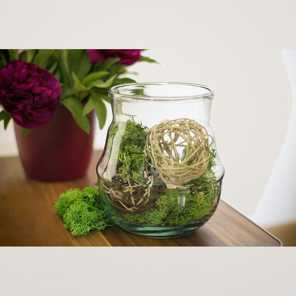 Edelman Ghiveci rotund Lennard transparent cu dimensiunea 13.5*17 cm
