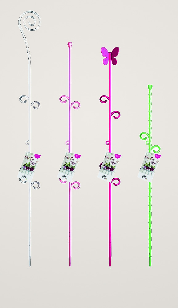 Suport din plastic transparent cu urechiuse pentru prinderea si sustinerea tijelor orhideelor Phalaenopsis, Cymbidium, Miltoniopsis, Cattleya sau Dendrobium Twist lime - imagine 4