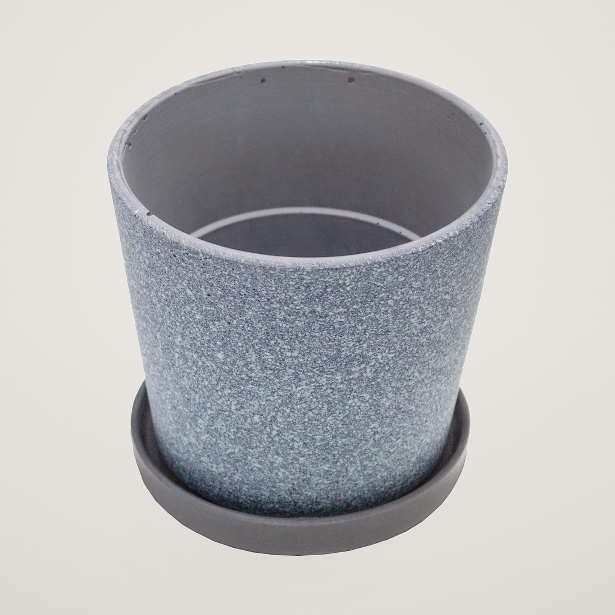 Ghiveci din beton si ceramica cu farfurie Grillage Lapis Lazuli, cu diametrul de 14.5 cm - imagine 2