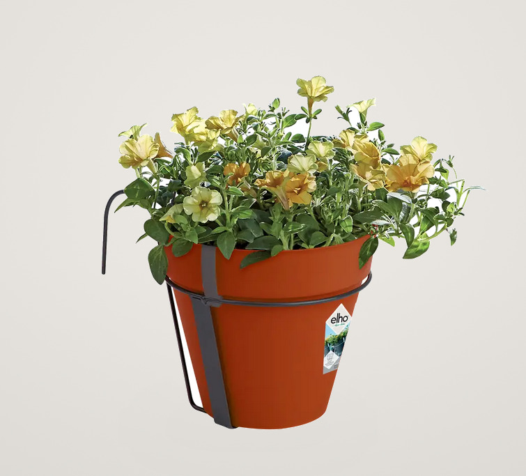 Ghiveci cu suport pentru balcon Elho Loft Urban 28cm brique - imagine 3
