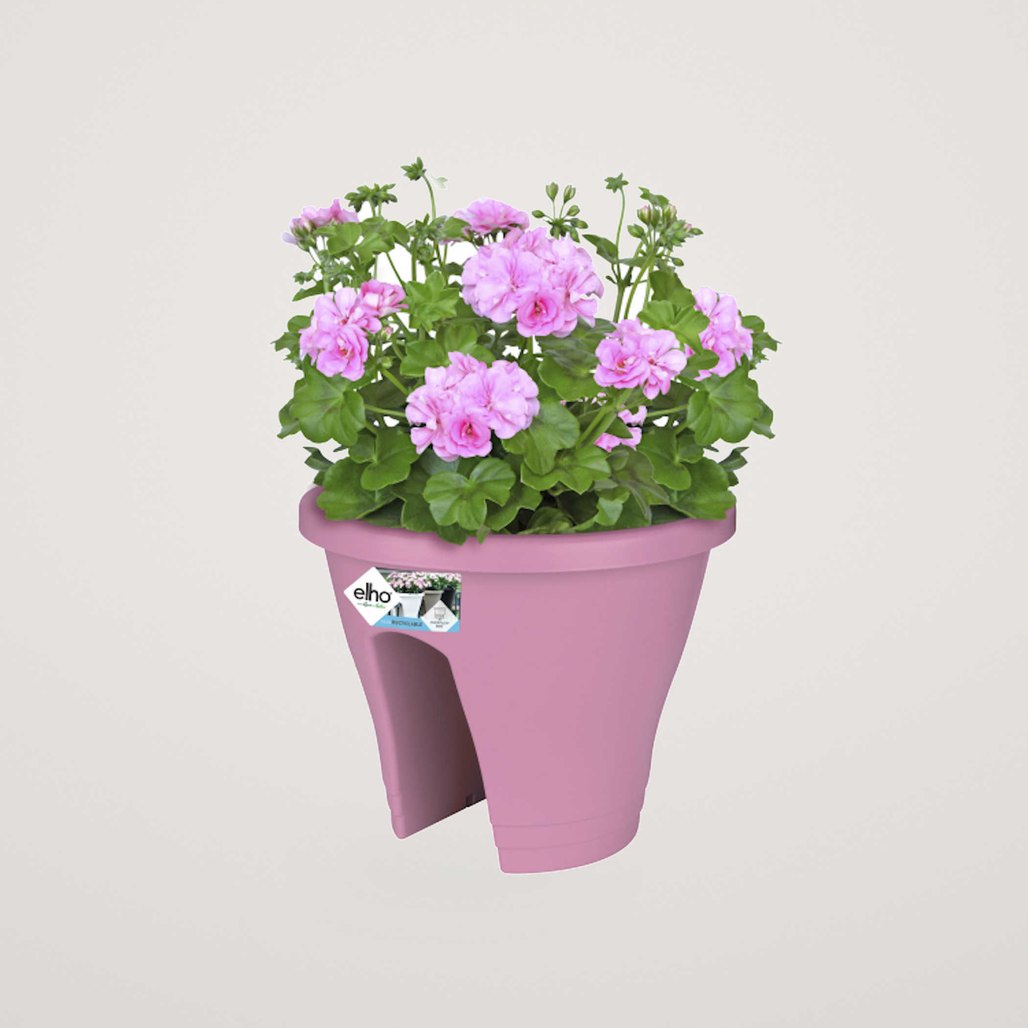 Ghiveci Corsica Flower, cu diametrul de 30 cm, culoarea Violet, pentru balustrada - imagine 2