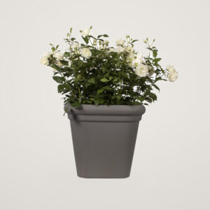 Ghiveci din material compozit plastic si lemn allure doppio square 40 cm, culoare bark brown