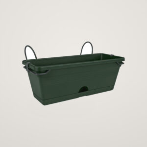 Set complet Jardiniera si suport Green Basics mini de 30 cm verde inchis